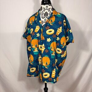 Jeff Granito California Aloha Orange Bird Dole Whip Shirt 4XL Blue Cotton Disney
